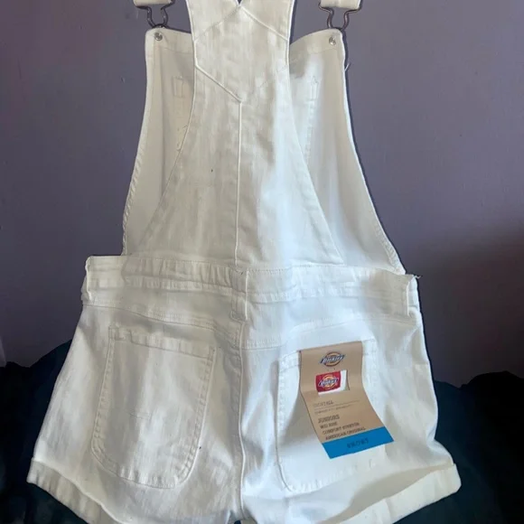 **SOLD**Dickies White Short Overalls - (Juniors XL) **NWT** - Picture 3 of 5